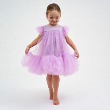 Baby dress with a magnificent skirt kaftan, height 86-92, lilac