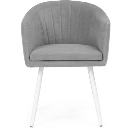 Stol on a metal frame of the jack metal/velor, white/light gray 59x57x83 cm-1