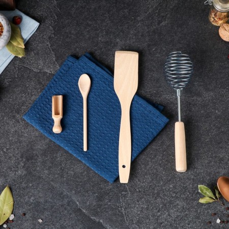 Gift set of kitchen utensils "Slavic", 5 items: scoop, spatula, corolla, spoon, towel-1