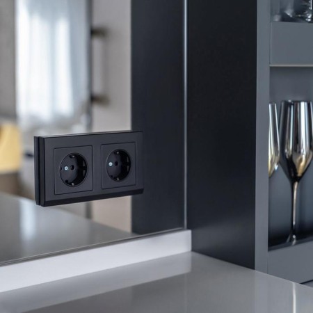Grozen with grounding and curtains WL08-SKGS-01-IP44, Black Color Black-5