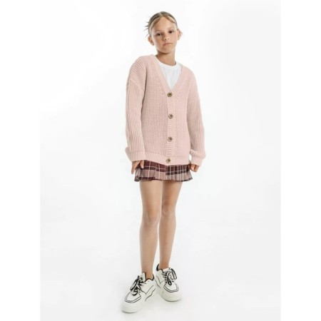 Cardigan for girls, height 122 cm, white-pink color-6