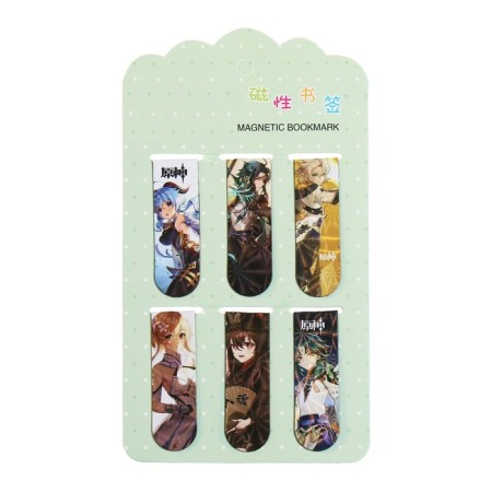 A set of magnetic bookmark for books Calligrata 6 pieces, "Anime", MICC-4