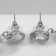 Earrings with pearls "Busin path" with a large crystal, white color in silver