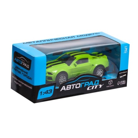 Metal Sport machine, inertial, scale 1:43, green color-3