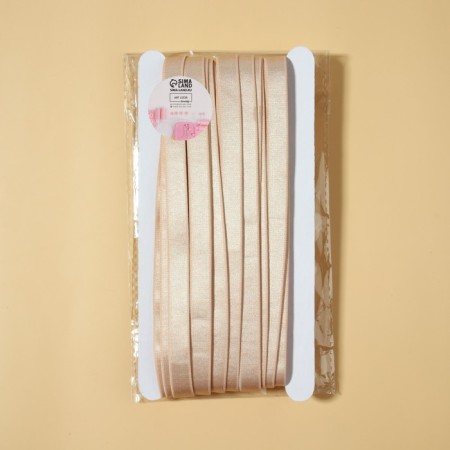 Glass for straps, shiny, 10 mm, 10 ± 0.5 m, dark beige color-1