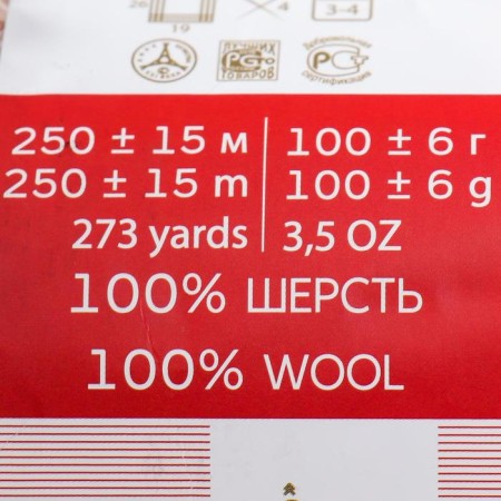 Пряжа "Секрет успеха" 100% шерсть 250м/100гр (89-Фрез)-3