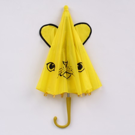 Mechanical children's umbrella "animals", r = 25cm, with ears, color mix-15