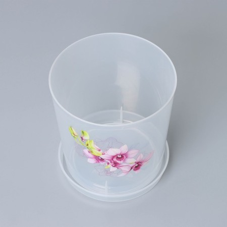 Pot for orchids with a pallet, 1.8 l, color mix-4