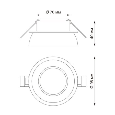 Lamp built -in Novotech. Lirio, 9W, GU10, 40x98x98 mm, white color-1