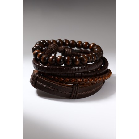 Bracelet Skin "Parun", brown color, d = 7.5 cm-2