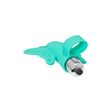 Vibro-tank-button on the finger Eromantica Butterfly, 10 cm, silicone, mint-4