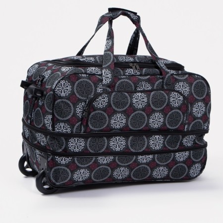 Road bag on wheels, a lightning department with an increase, an external pocket, a long belt, the color is gray-2