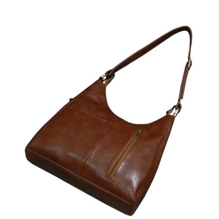 Women's bag B2302-10110, brown color, artificial leather, 30x10x30 cm-2