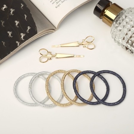 Hair set "Liora" (6 elastic bands, 2 invisibility 5 cm) scissors-1