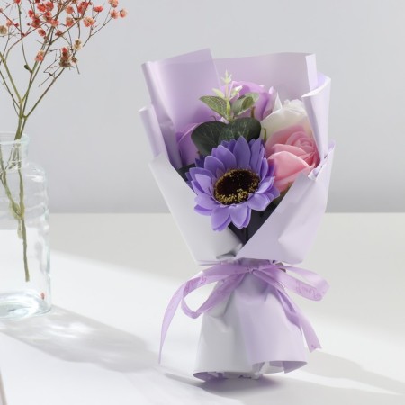 Bouquet of soap petals "Lilac fog" 11x8x25 cm-1