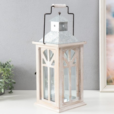 Climber tree "Sea lantern. House" rubbed white 16.5x16.5x40 cm-3