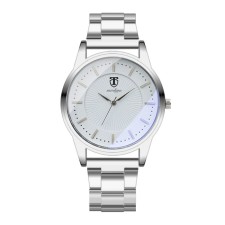 Men's wrist watch, D-4.2 cm, metal strap, white dial