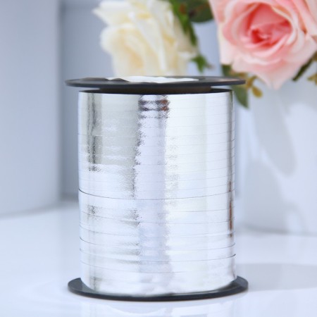 Tape for decor and gifts 0.5 cm x 250 m, silver