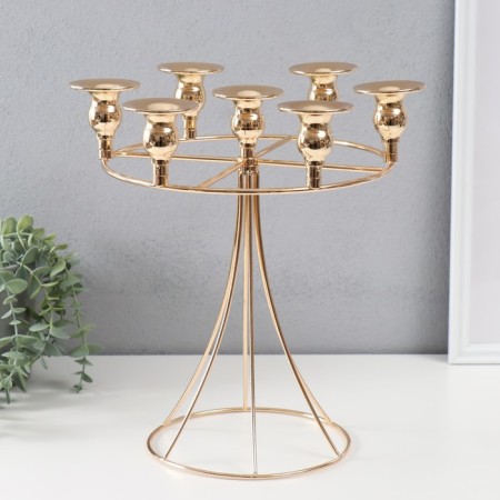 Summary Metal for 7 candles d = 2 cm "Concordia" gold 29.5x29.5x32 cm-1