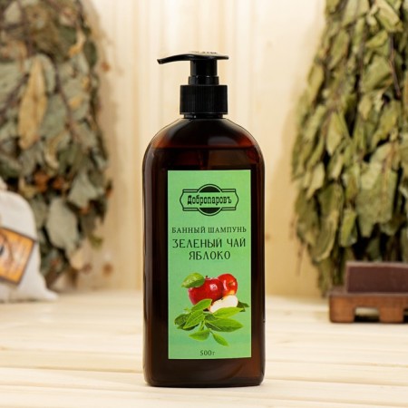 Hair shampoo Bath "Green Tea - Apple" 500 ml with a dispenser