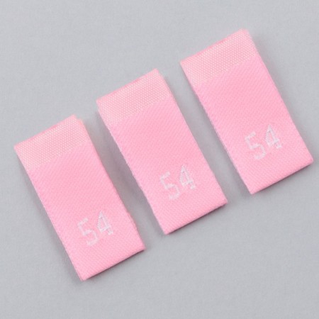 Textile strip "54", 4.6 x 1.1 cm, pink color-1