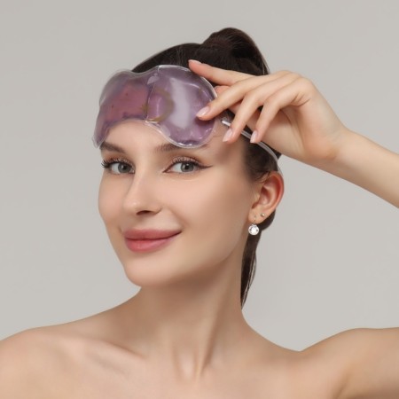 Gel mask for the area around the eyes "Night", 18 × 7 × 0.4 cm, purple color-2