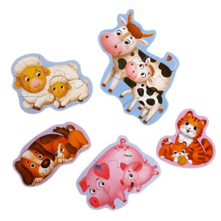 Maximum puzzles "Whose baby", 5 puzzles, 20 parts-1