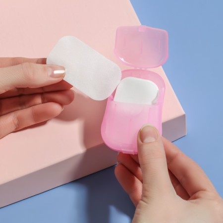 Leaf soap, in plates, 18 (± 2) pcs, in case, pink color-5