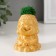 Concrete Kashpo "Buddha" 5.5x6.5x7cm gold with moss (moss green stabilized)