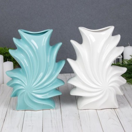 VAZA Ceramics Table "sea breeze" waves, H-25 cm D-9x6 cm V-2.1 L, mix