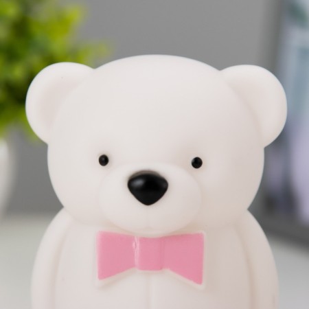 Nightmare "Bear with a bow" LED 2W from 3xlr44 batteries is white-pink 5.5x7.5x11 cm Risalux-4
