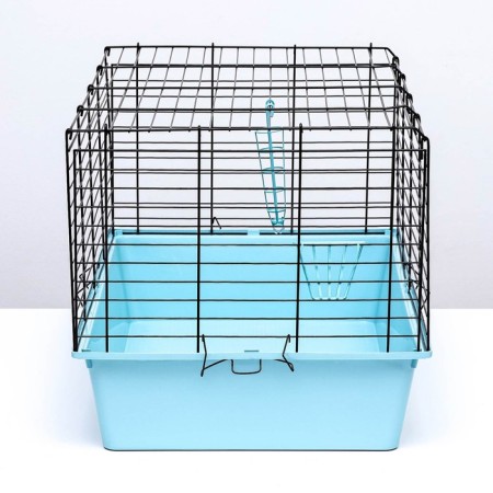 A cell for rabbits, guinea pigs "Pigger" No. 4 folding, 80 x 50 x 47 cm, turquoise-1