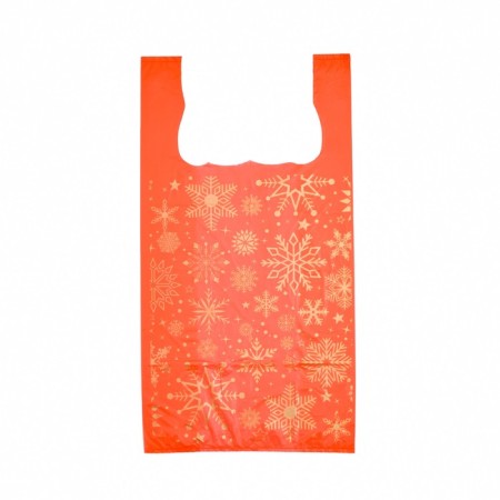 T -shirt pack "Snowflakes Gold", red, 26 x 48 cm 12 μm