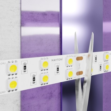 Maytoni LED tape, 24V, IP20, 5050, 28.8W/m, 3000k, 5 m, monochrome glow-1