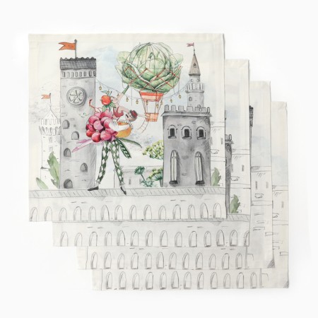 Set of napkins Ethel Circus Show 40x40cm-4 pcs., 100% hl., 190 g/m2