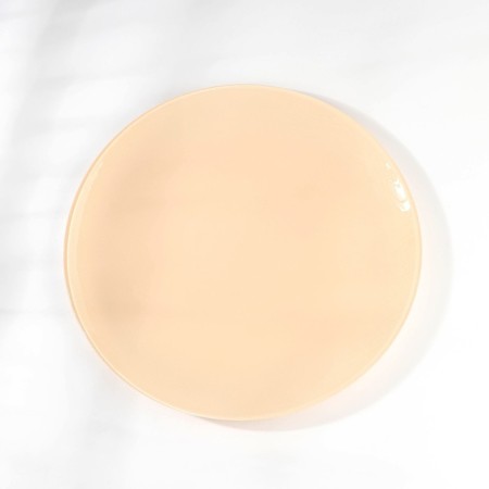Ivory plate, glass, d = 28 cm, beige color-1