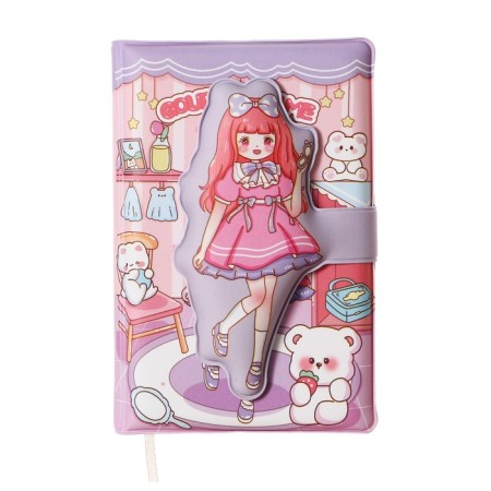Gift notebook, A6, 100 sheets, color block, with a curly knife, PVC cover, "Anime", mix-2