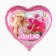 Foil ball 18 "Barbie", heart, in ind. UD.