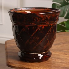 Pot Flower rhombus No. 3 4l, 21x20 cm brown