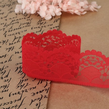 Capricon lace, 40 mm × 10 ± 1 m, red color-2