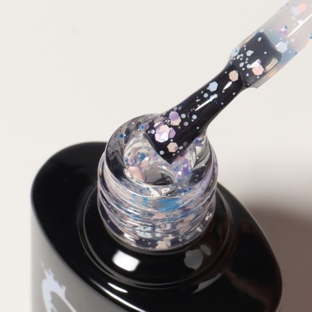 Nail varnish gel, Milk Glitter, 3 phase, 8ml, LED/UV, Transparent color (02)-6