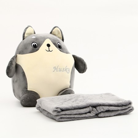 Soft toy "Husky" with a blanket, 35 cm