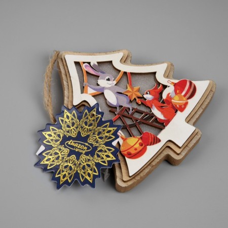 Submissive Sveta "Bunny and Squirrel", 11x12 cm, LR41x3 (in the set), glow warm white-3