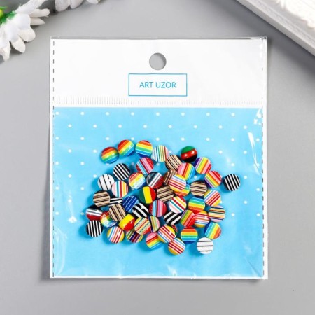Tops for creativity plastic "Bright stripes" Semsariki set 50 pcs 0.8x0.8 cm-4
