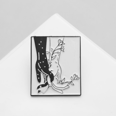 Icon "Love", black and white color in ferrous metal-2