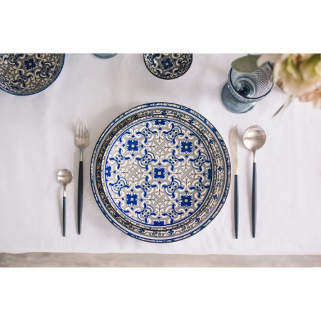 Plate Ceramic Dailayna "Dyra", D = 22 cm, blue color-7