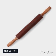 Rnocking rolling pin Magistro, tree, 43 × 4 cm, working part 23 cm, with curly handles
