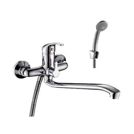 Rossinka A35-34 bathtub mixer, universal, with S-shaped swiveling, chrome