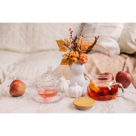 Glass teapot with a bamboo lid and a metal filter Bellatenero Eco, 600 ml, 18 × 12 × 10 cm-8
