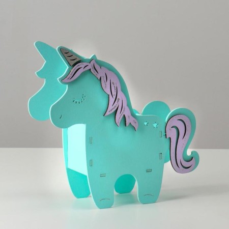 Wooden Kashpo 21.5 × 7 × 21 cm unique "unicorn", tiffany lilac-1